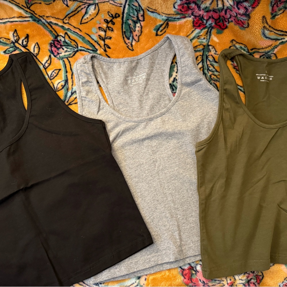 Amazon 3 Pack Cropped Racerback Tank Tops Lounge Workout